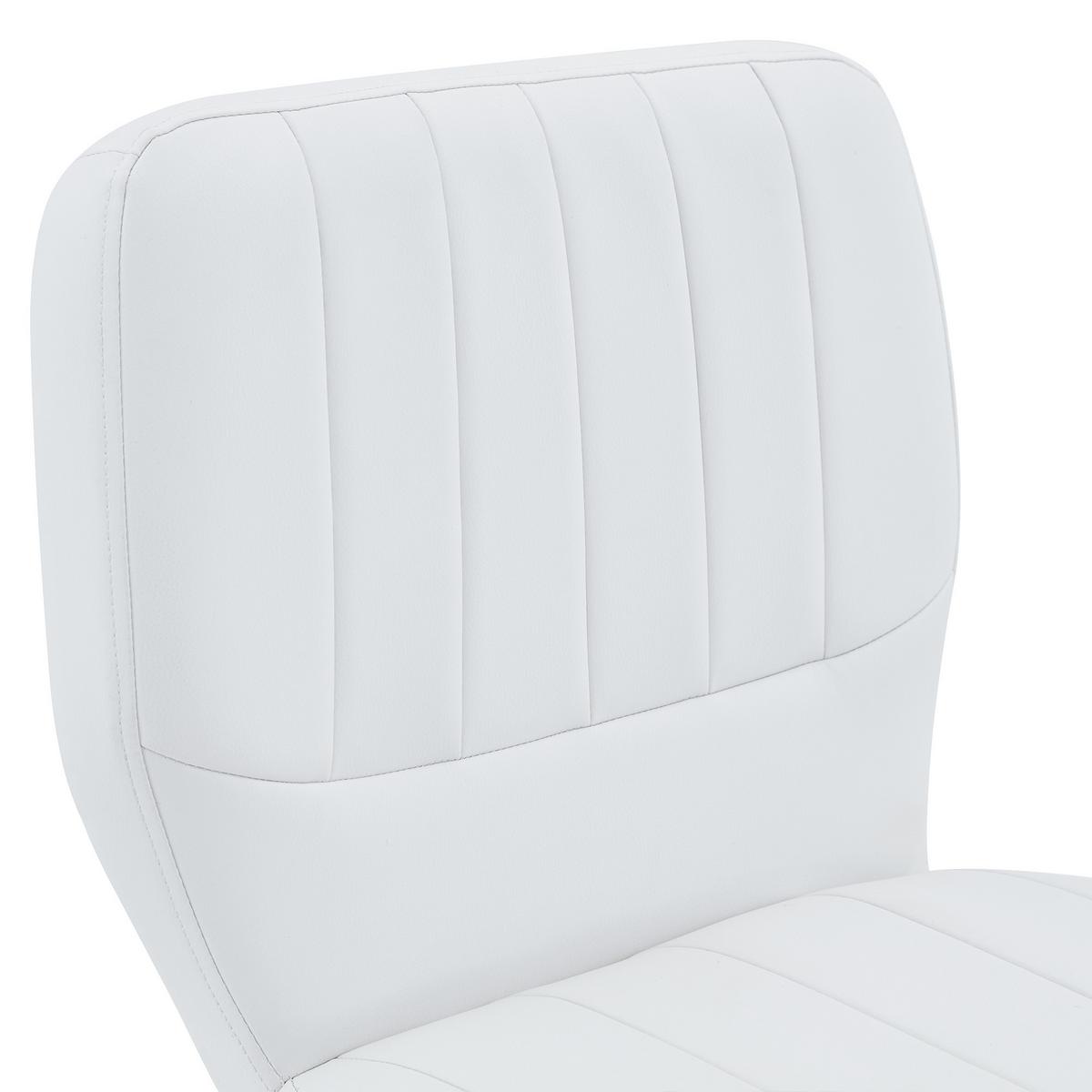 BARHOCKER 2ER-SET aus Kunstleder in Weiß und Gold, höhenverstellbar und 360° drehbar - Weiß, Leder (52/62/45cm) - Urban Meuble
