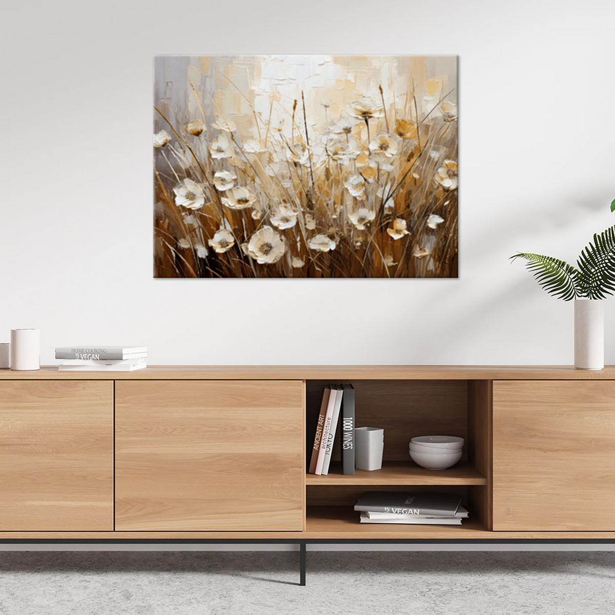 LEINWANDBILD Blumen 30x20cm - Beige, Textil (30/20cm) - Feeby