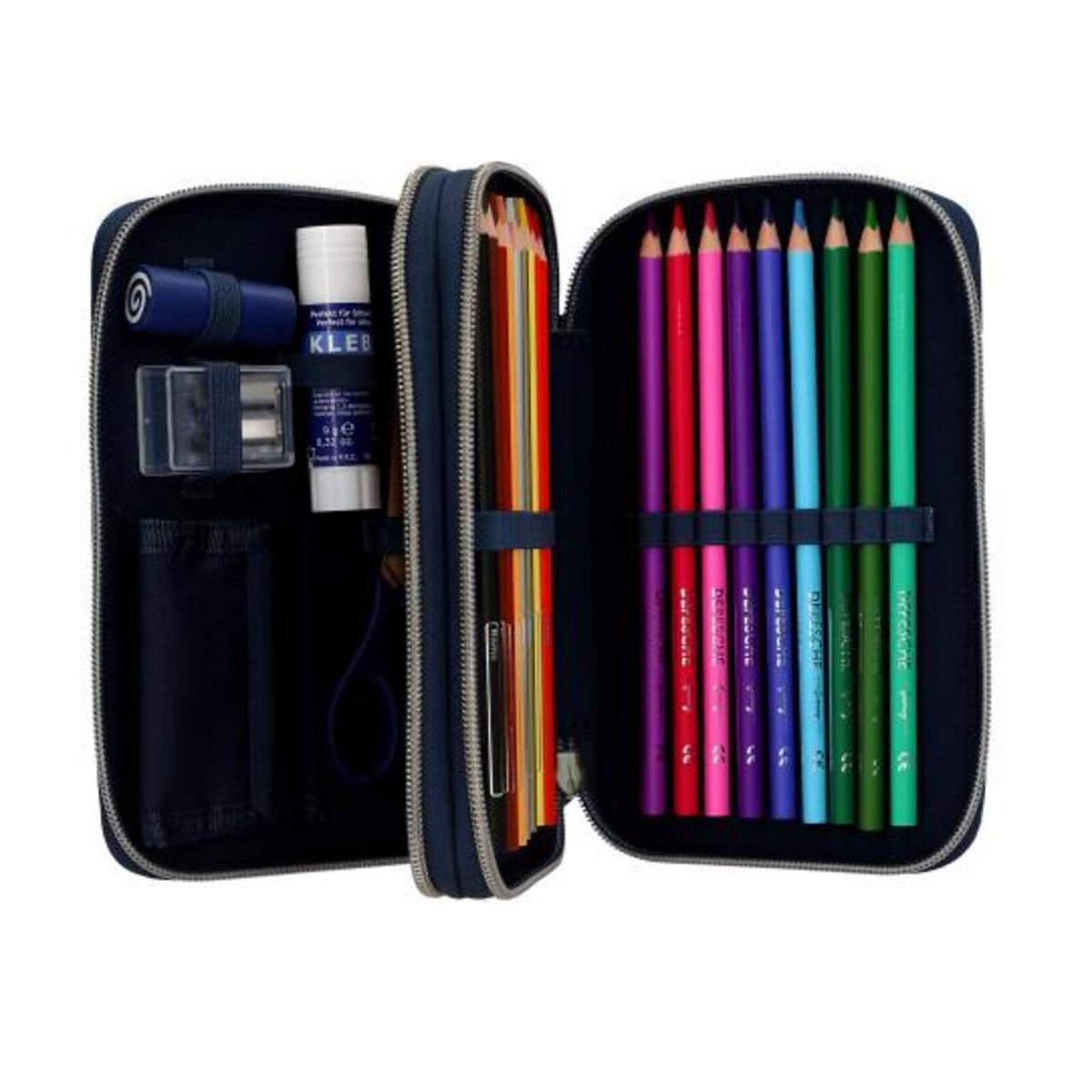 2-FACH FEDERTASCHE SCHLANGE Adventure World blau-grün 5,5 x 12 x 19 cm - Blau/Grün, Kunststoff (12/19/5.5cm) - Depesche Germany