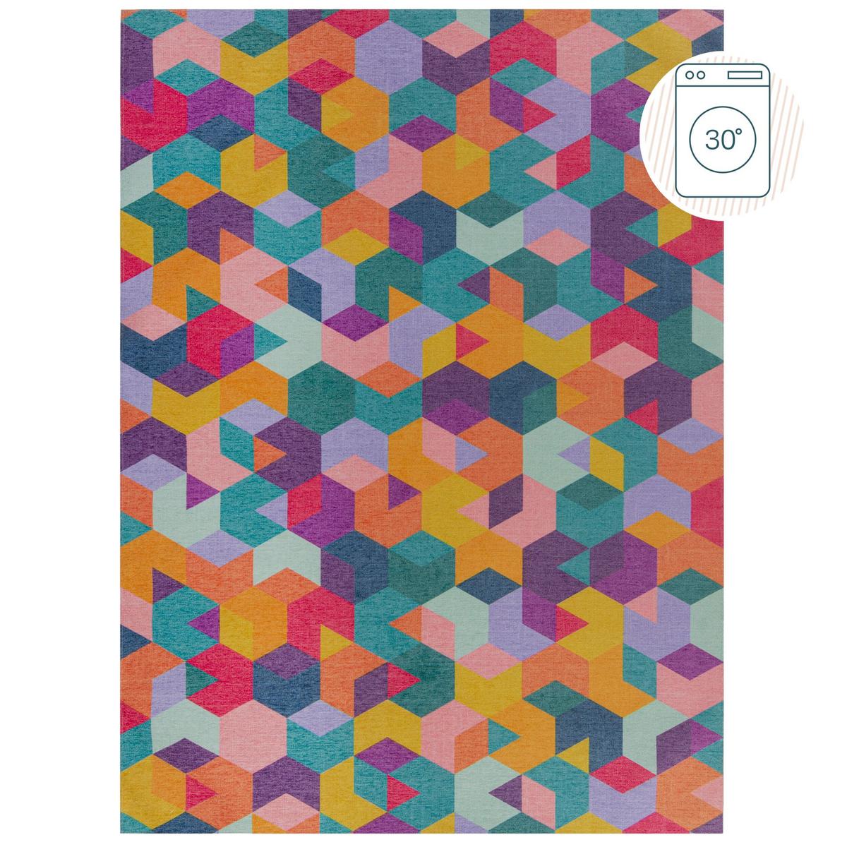 TEPPICH Waschbar WEAR, geometrisch, Bunt, 120 x 170 cm - Multicolor, Textil (170/120cm) - KADIMA DESIGN