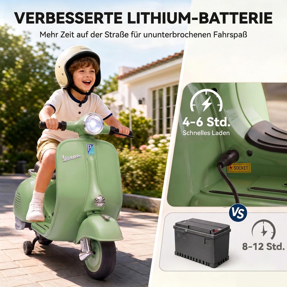 KINDERMOTORRAD Kunststoff Stahl Grün - Grün, Kunststoff (81/37/63cm) - AIYAPLAY