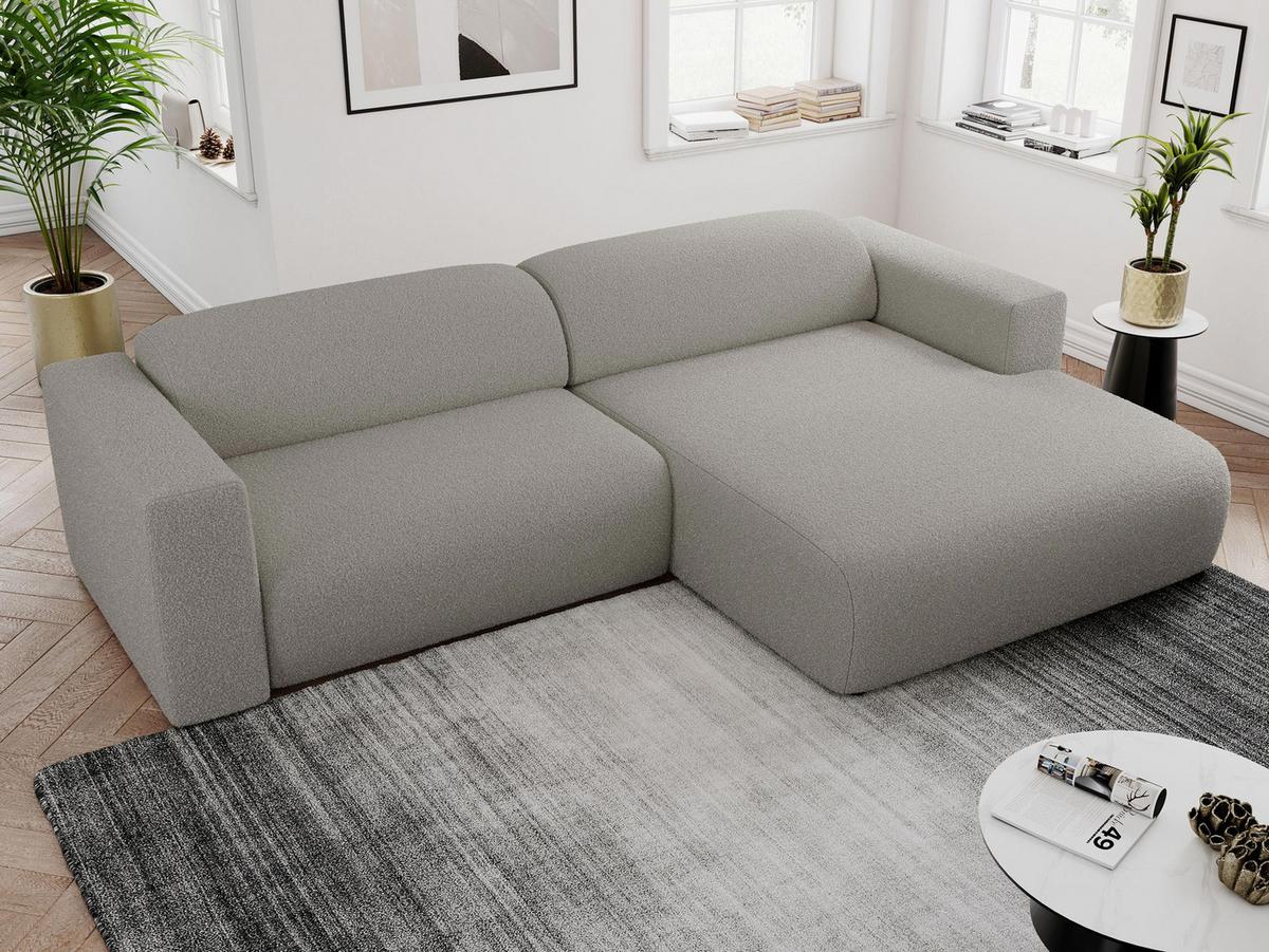 OFERTA WYCOFANA ECKSOFA PASADENA Grau Bouclé Rechts Seite - Schwarz/Grau, Kunststoff/Textil (288/180cm) - MKS