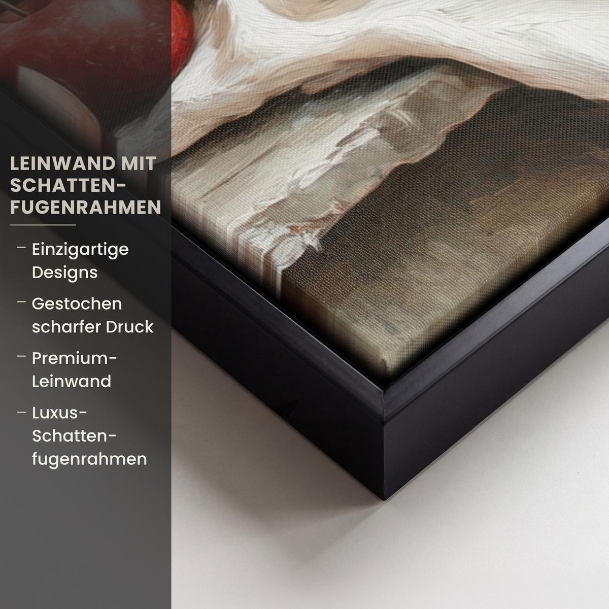 LEINWAND Bilder mit Rahmen - Obst - Kräuter - Ländlich - 70x100 - Naturfarben, Textil (70/100cm) - MuchoWow