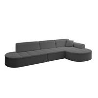 ECKSOFA Ottomane Rechts TARO-L2 - 328x171x79,5 cm Grau - Grau, Holzwerkstoff/Textil (328/171cm) - ALTDECOR