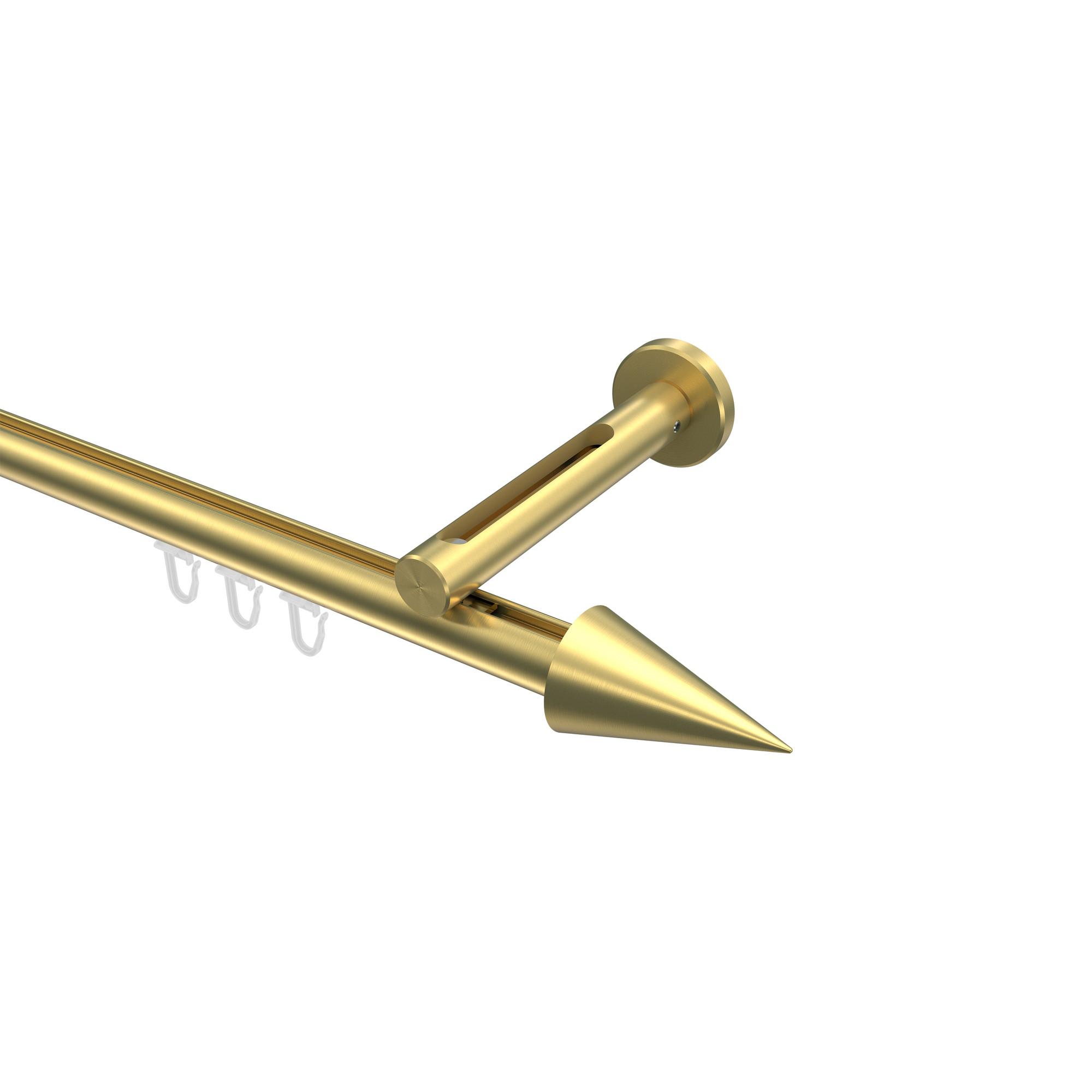 GARDINENSTANGE INNENLAUF Siteno Savio 480 cm (geteilt in 3 x 160 cm), 1-läufig, 20 mm Ø Messing-Optik - Messingfarben, Metall (480cm) - INTERDECO