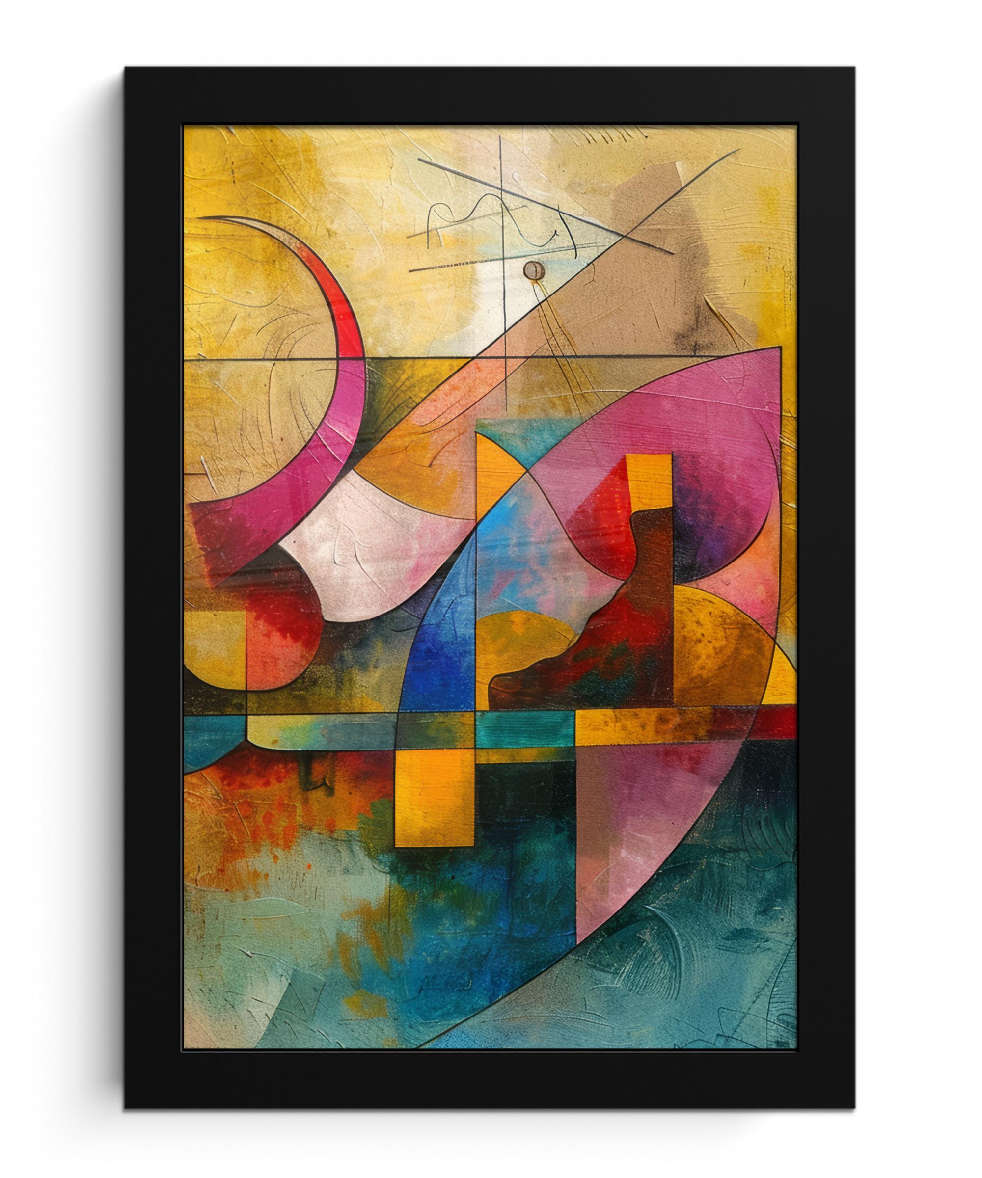 POSTER MIT RAHMENGERAHMTES BILD Kunst - Abstrakt - Modern Poster 20x30 cm - Gelb, Papier (20/30cm) - MuchoWow