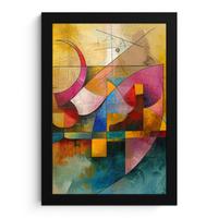 POSTER MIT RAHMENGERAHMTES BILD Kunst - Abstrakt - Modern Poster 20x30 cm - Gelb, Papier (20/30cm) - MuchoWow