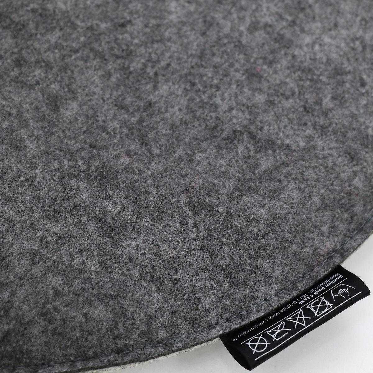 FILZ-SITZKISSEN zum Wenden, Ø 35/3 cm, Grau - Grau, Kunststoff (35cm) - Dunedesign