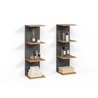 WANDREGAL Vesuvio Anthrazit 30 x 95 cm 2er Set - Anthrazit, Holzwerkstoff (30/95/28cm) - Livinity®