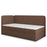 BOXBETT GINA 90x200 cm mit Matratze und Topper, H2+H3 - Braun - Braun, Holz (90/200cm) - MASSENO