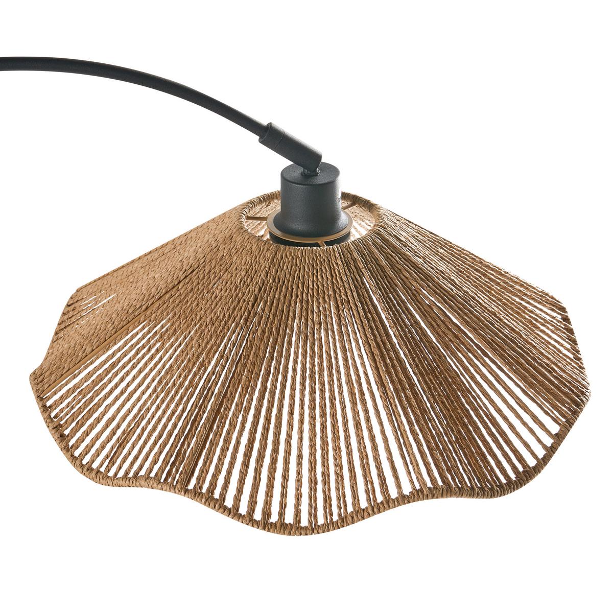 STEHLAMPE Naturfarben Migori - Schwarz/Naturfarben, Papier (40/70/160cm) - Beliani