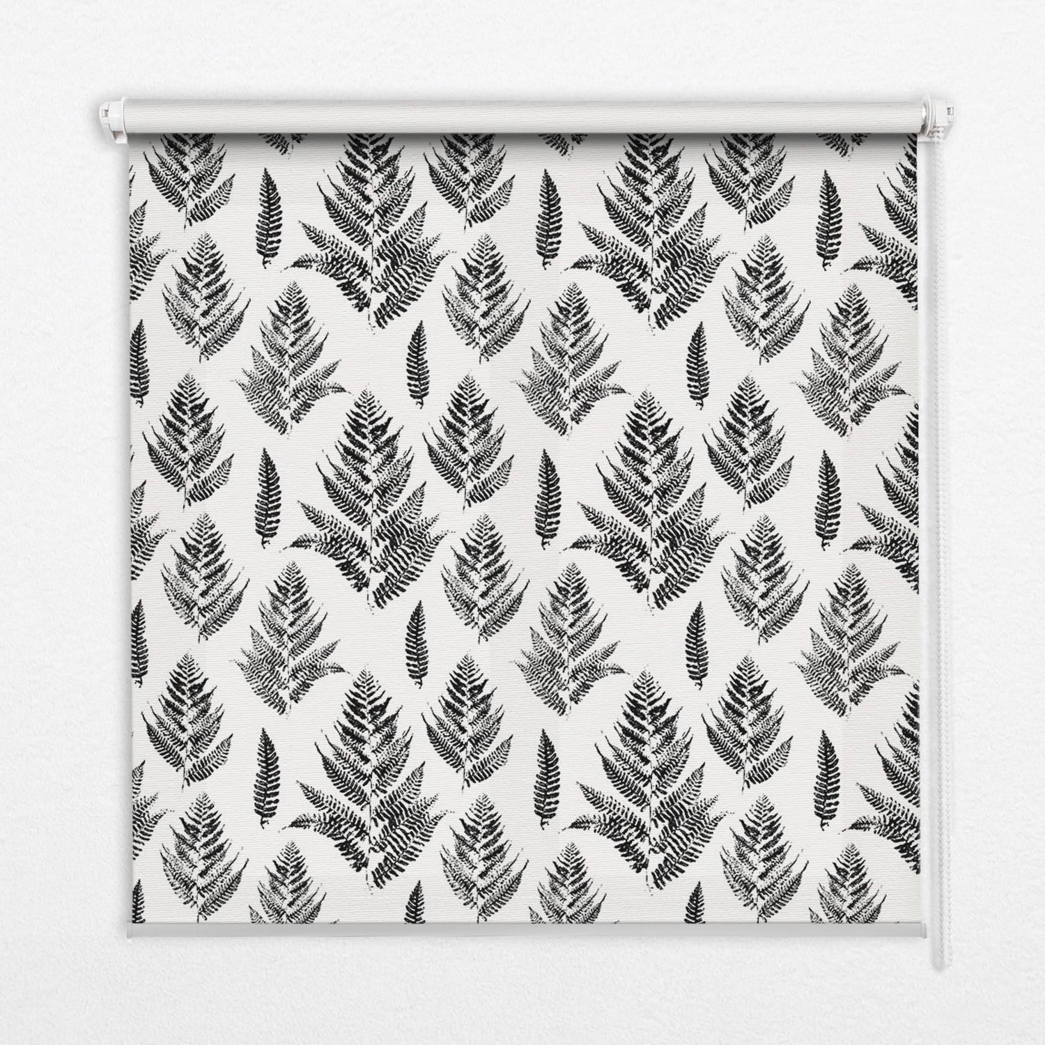 INNENROLLO - Fensterrollo - Rollo - 110x140 cm - Bemalte Blätter - Schwarz, Kunststoff (110/140/0.5cm) - TULUP