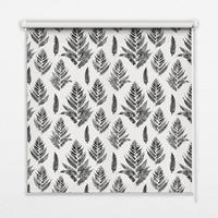 INNENROLLO - Fensterrollo - Rollo - 60x40 cm - Bemalte Blätter - Schwarz, Kunststoff (60/140/0.5cm) - TULUP