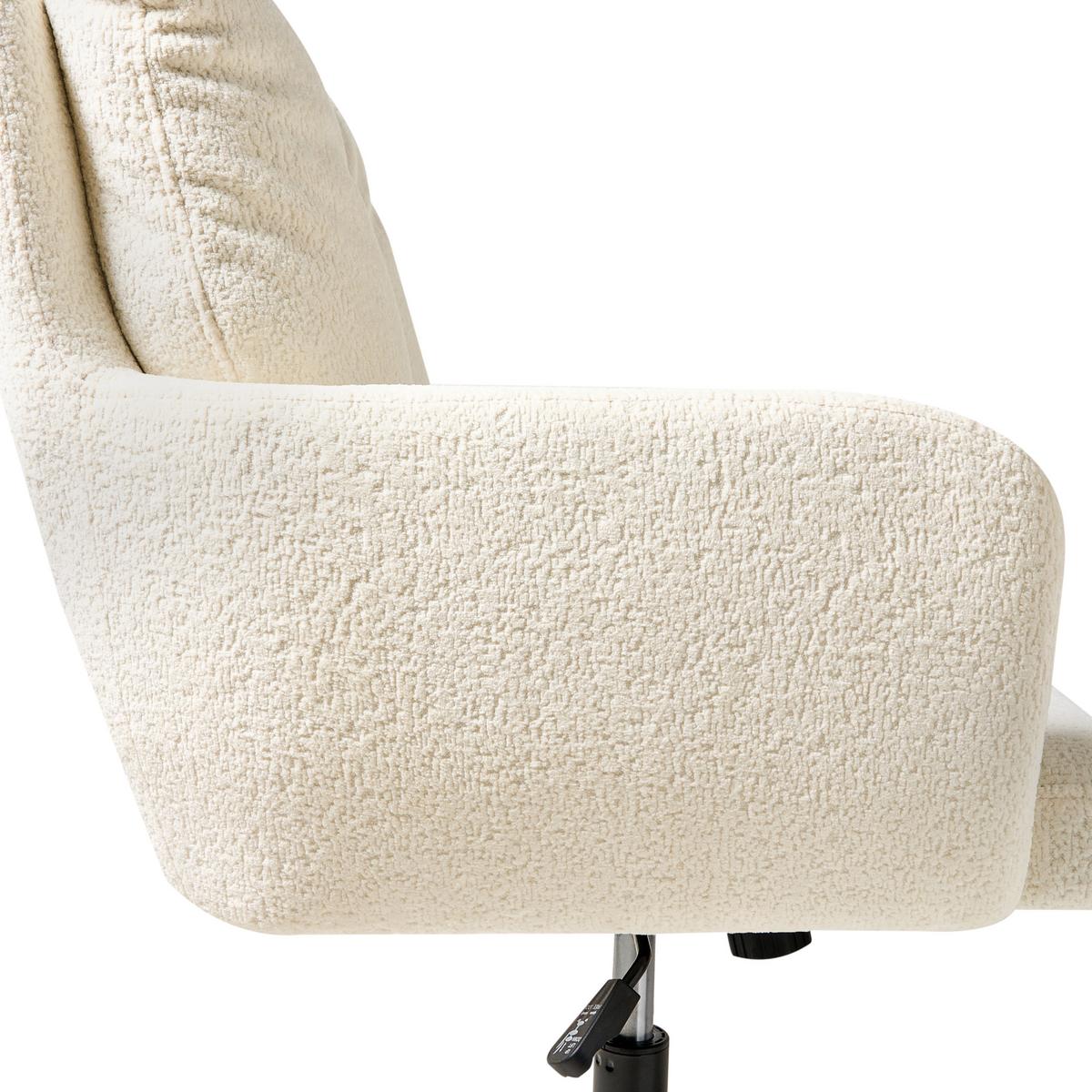 SCHREIBTISCHSTUHL Cremeweiß Alpine - Schwarz/Weiß, Textil (61/90/71cm) - Beliani