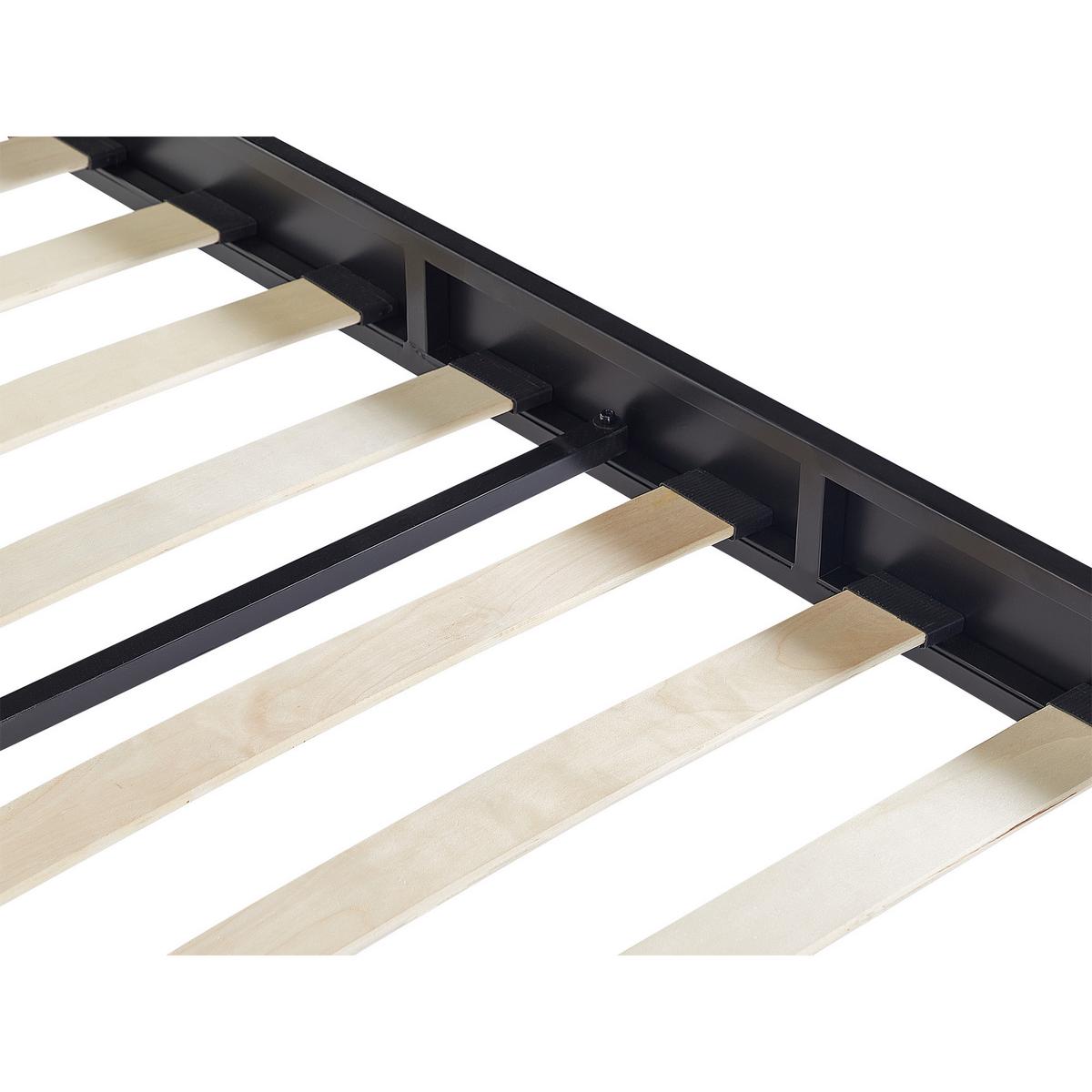 BETT mit Lattenrost 180x200 cm Schwarz Vaurs - Schwarz, Metall (180/200cm) - Beliani