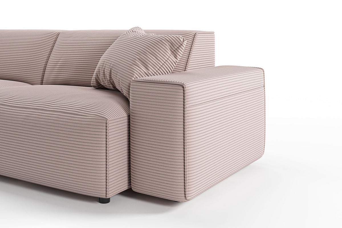 ECKSOFA RANI Pink Cord - Schwarz/Rosa, Kunststoff/Textil (299/189cm) - KAWOLA