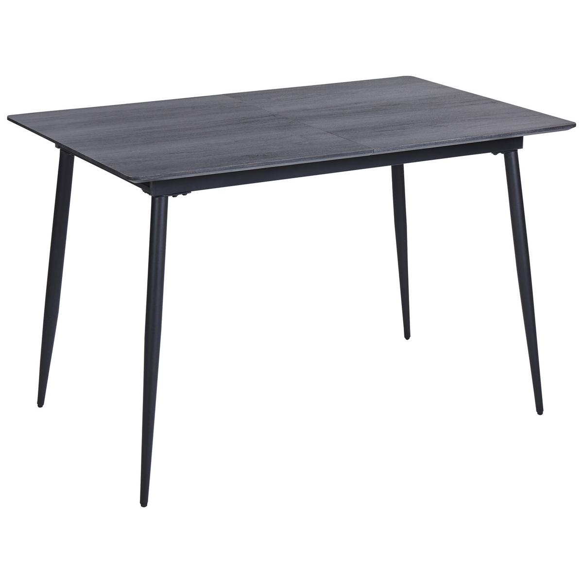 ESSTISCH grau/schwarz 120-160/80 cm ausziehbar Gelanda - Schwarz/Grau, Holzwerkstoff (120/80/78cm) - Beliani