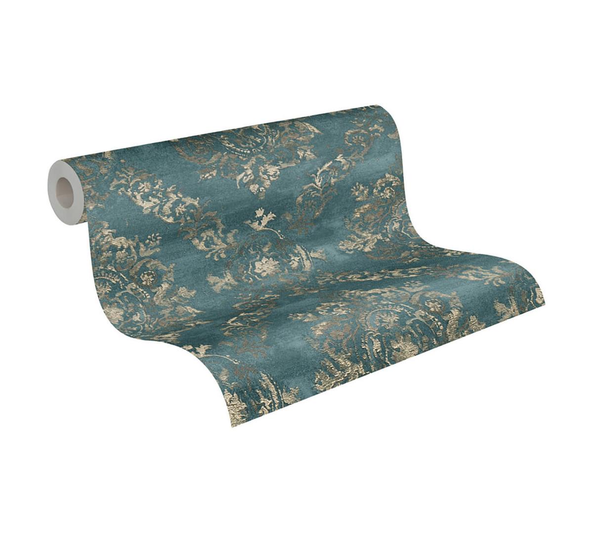 VLIESTAPETE Petrol 53/1005 cm - Petrol, Kunststoff/Textil (53/1cm) - KUNSTLOFT