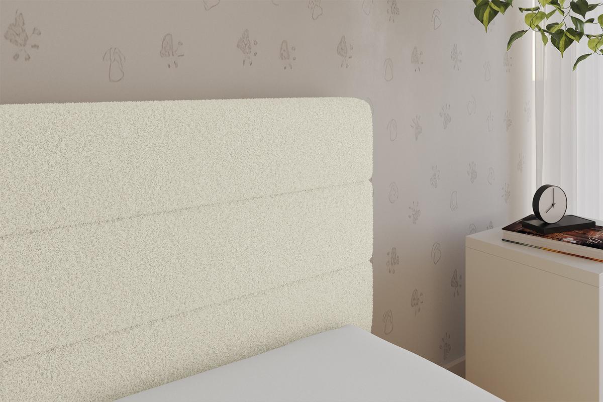 EINZELLBETT Jugendbett mit Bettkasten und Matratze H3/H4, Links - BEMY 100x200 Beige - Champagner, Holzwerkstoff/Textil (100/200cm) - ALTDECOR