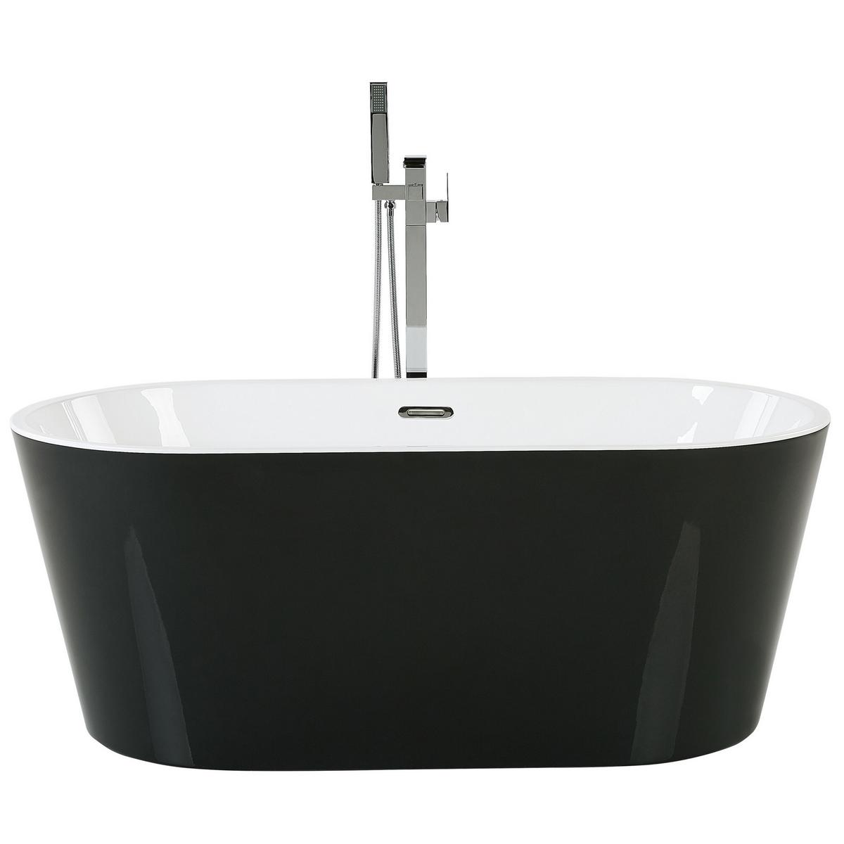 BADEWANNE FREISTEHEND 72x170x59 cm schwarz Havana - Schwarz, Kunststoff (72/59/170cm) - Beliani