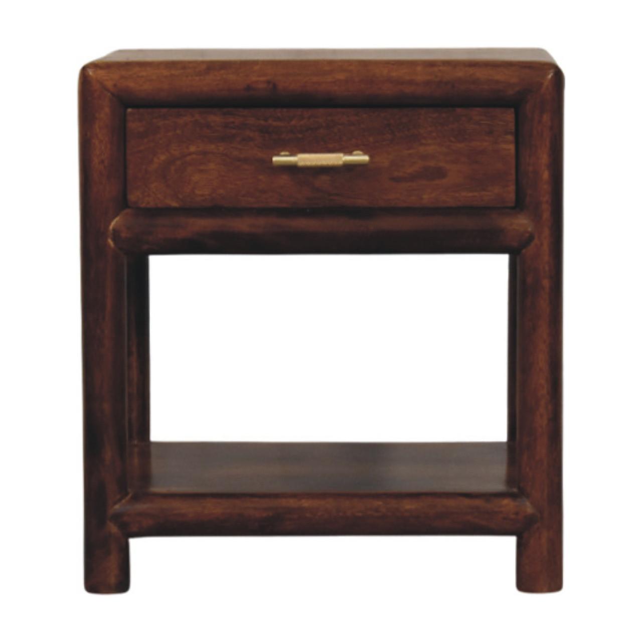 NACHTTISCH mit Kastanien-Finish, 1 Schublade, 1 offene Ablage, dunkelbraun - Dunkelbraun, Holz (45/50/35cm) - Artisan Furniture