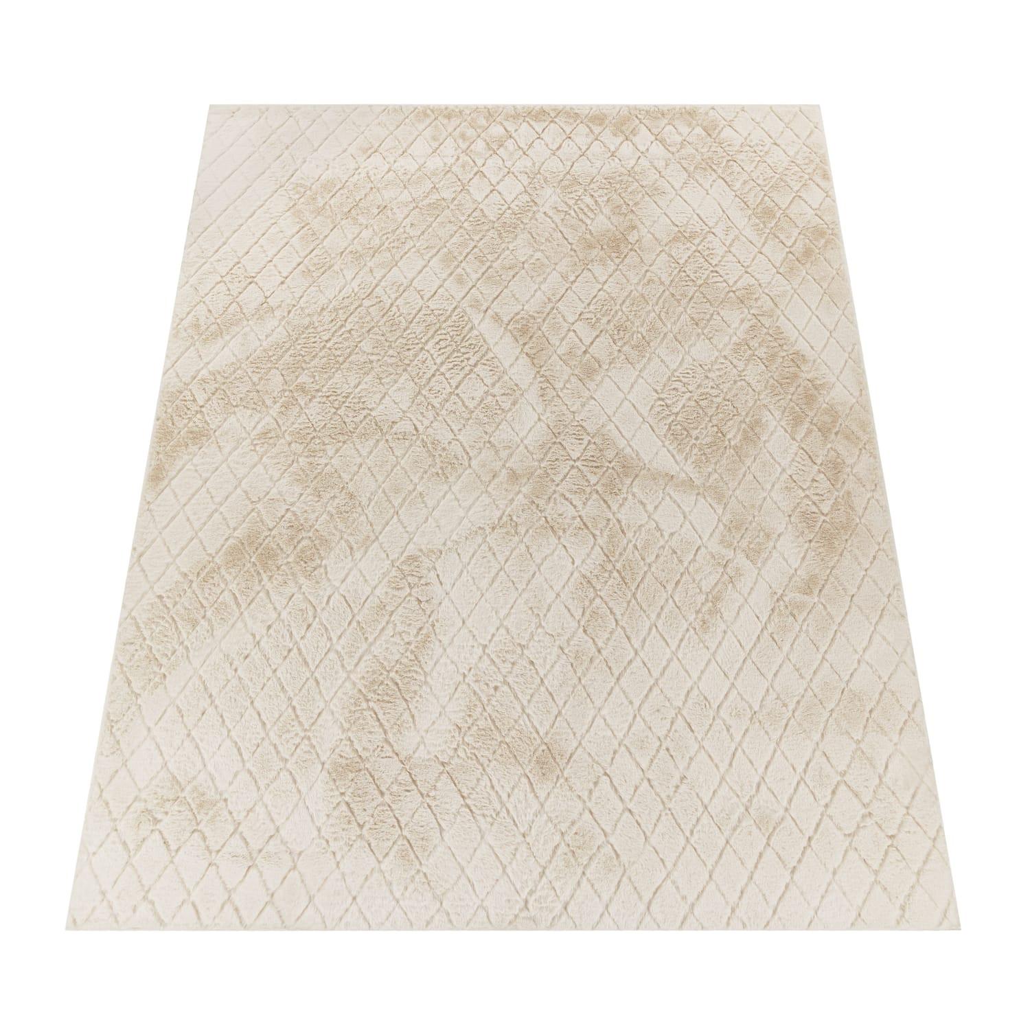 HOCHFLORTEPPICH, mit Struktur, Florhöhe 22 mm, Creme, 120 x 160 cm - Beige, Textil (120/160cm) - KADIMA DESIGN