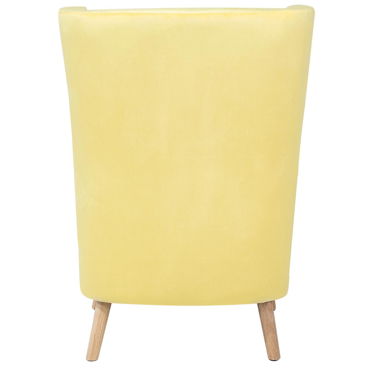 OHRENSESSEL Gelb Oneida - Gelb/Braun, Textil (74/108/60cm) - Beliani