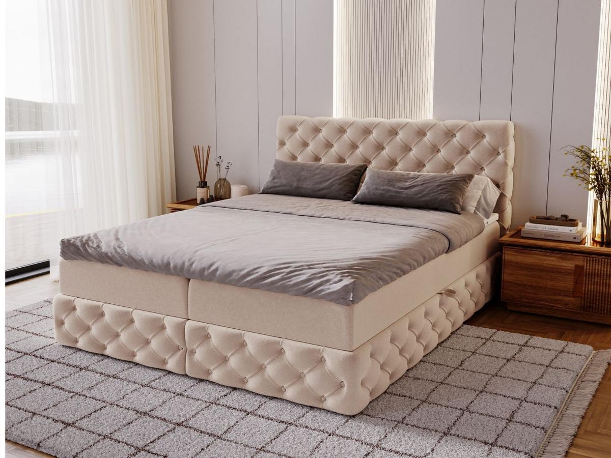 BOXBETT Canolo 140x200 Beige - Beige, Holz/Textil (140/200cm) - Graingold