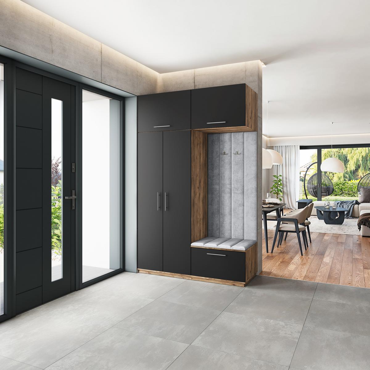 GARDEROBENSCHRANK REMA 150/240/60 cm Modern Eichefarben - Eichefarben/Hellgrau, Holzwerkstoff (150/240/60cm) - MASSENO