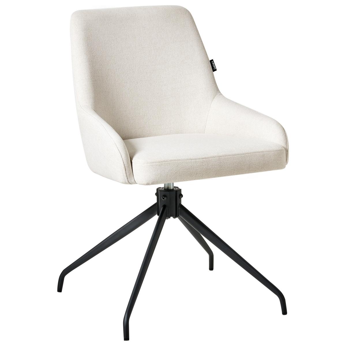 ESSZIMMERSTUHL 2er-Set Cremeweiß Jenner - Schwarz/Weiß, Textil (48/83/70cm) - Beliani