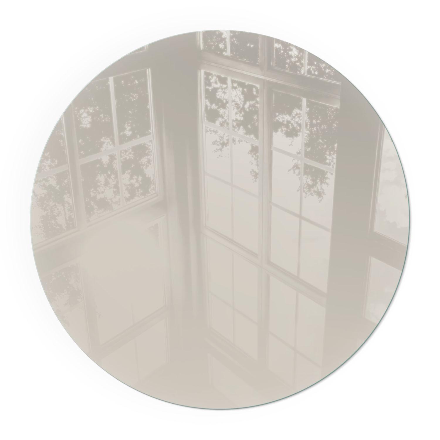 GLASPLATTE für Kamin Ø 80 cm - Creme, Glas (80/80/0.4cm) - TULUP
