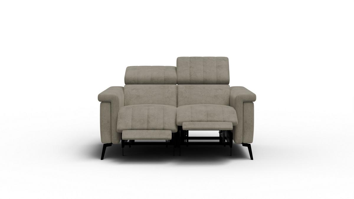RELAXSOFA NORDEL 2-Sitzer, dunkles beige - Beige/Schwarz, Holz/Textil (150/80/105cm) - Wozimo