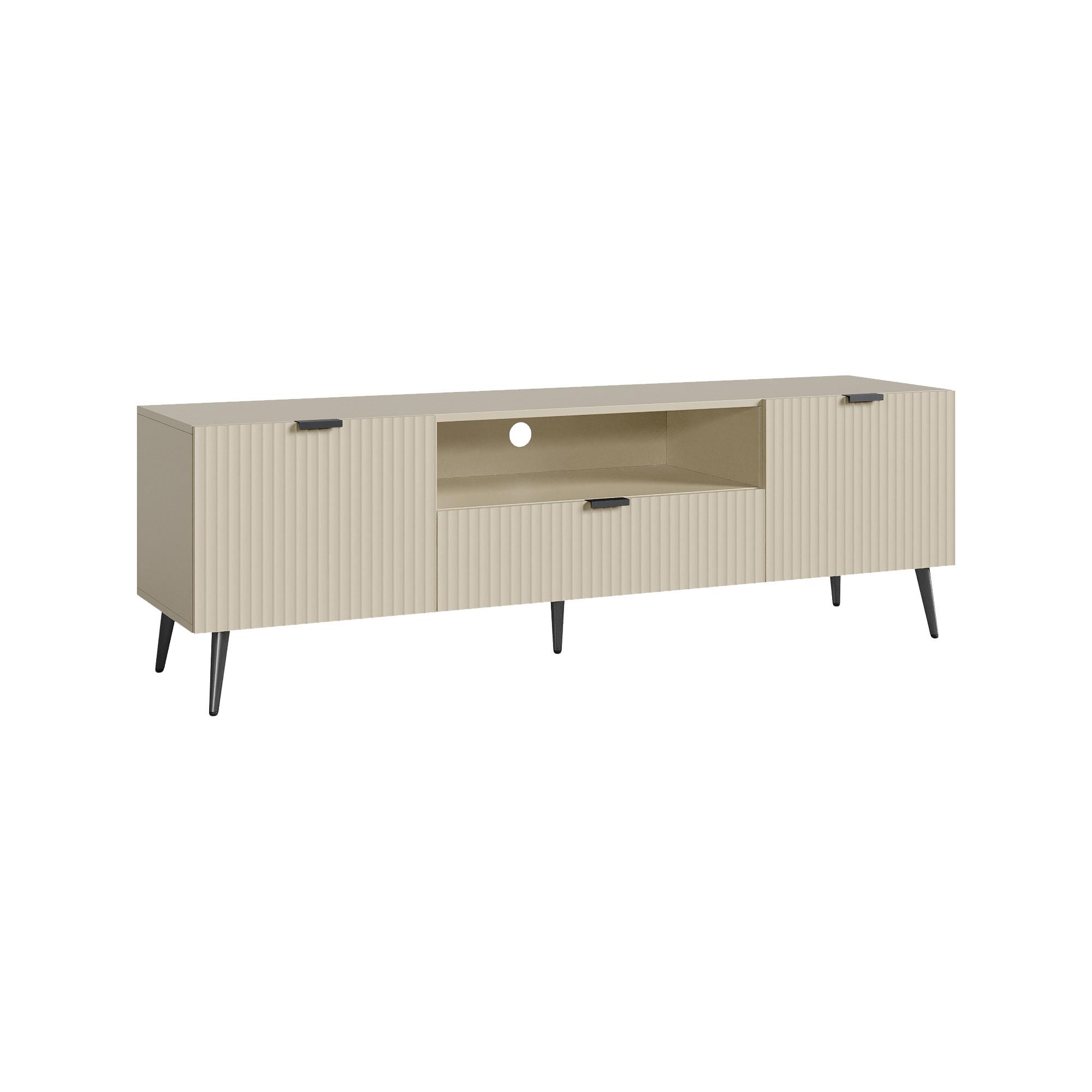 FERNSEHSCHRANK Nand - Sandfarben, Holzwerkstoff/Metall (40/51/160cm) - [en.casa]