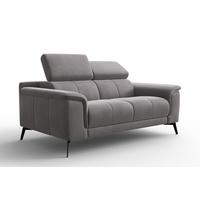 SOFA FIERO 2-Sitzer, Dunkelgrauer Veloursstoff - Dunkelgrau/Schwarz, Holz/Textil (170/82/103cm) - Courtois Laville
