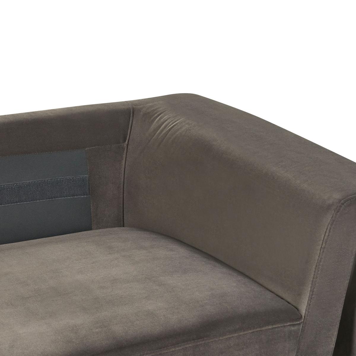 3-SITZER-SOFA Samtstoff graphitgrau Maunu - Schwarz/Grau, Textil (237/76/83cm) - Beliani