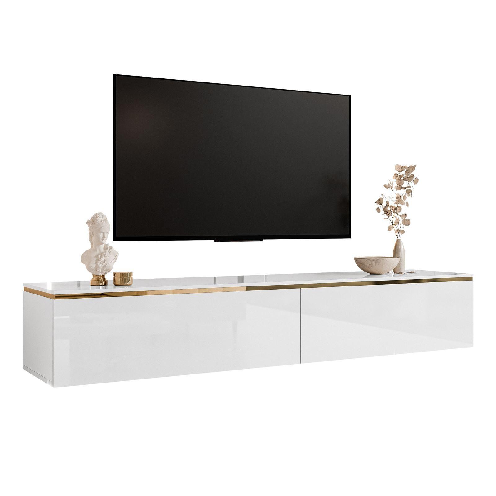 HÄNGESCHRANK TV-Möbel AURORA Weiß Hochglanz - Weiß Hochglanz, Holzwerkstoff (180/32/40cm) - Lookway