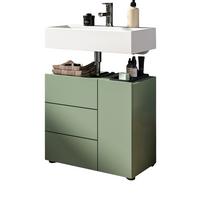 WASCHBECKENUNTERSCHRANK grün, Badezimmer Unterschrank 60 x 56 cm - Schwarz/Grün, Holzwerkstoff/Kunststoff (60/190/34cm) - Inn.Furn