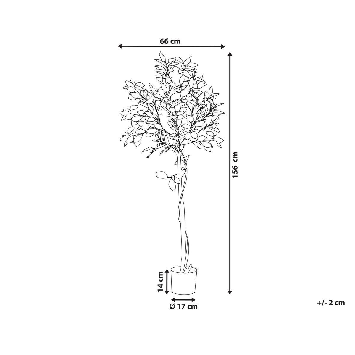 KUNSTPFLANZE im Blumentopf 156 cm Grün/Schwarz Lemon Tree - Schwarz/Grün, Kunststoff (156cm) - Beliani