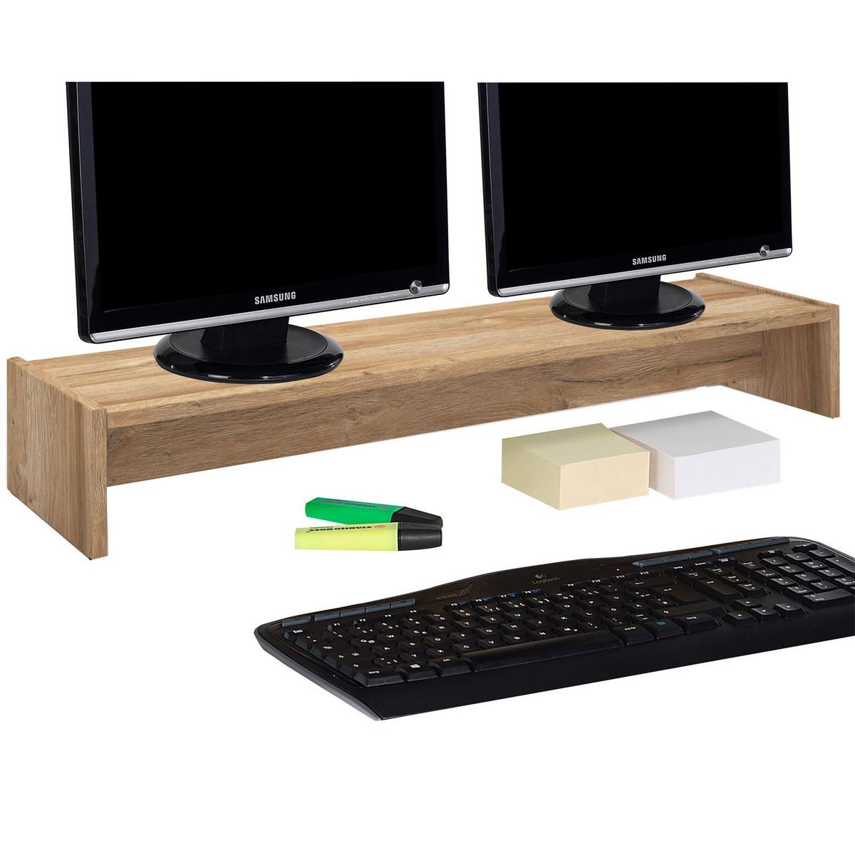 MONITORSTÄNDER ZOOM Wildeiche - Wildeiche, Holzwerkstoff (27/100/15cm) - CARO-Möbel