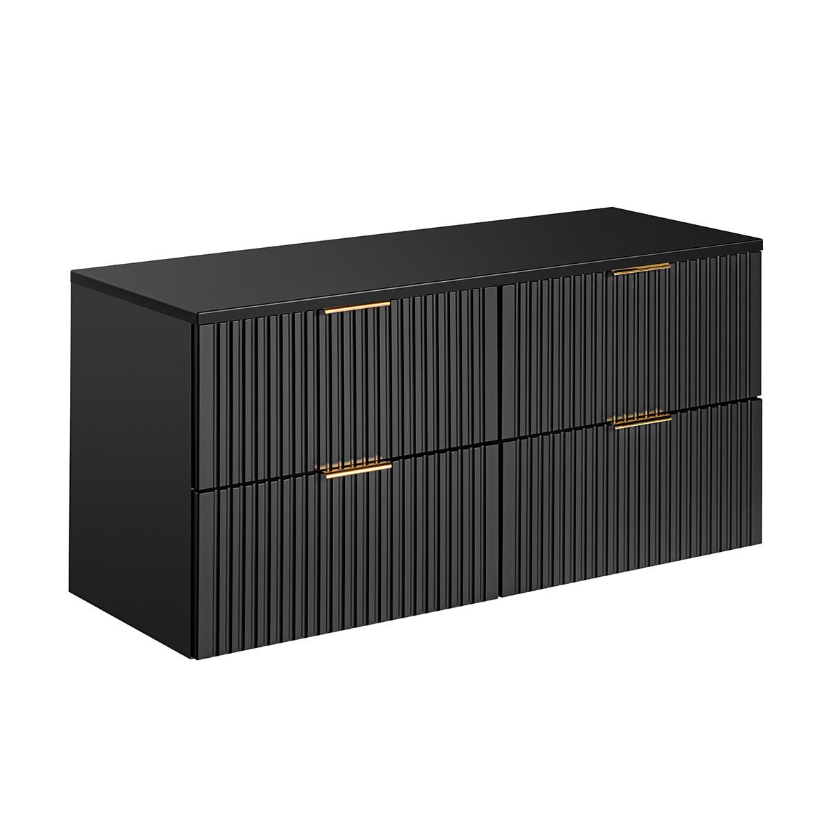 WASCHTISCHUNTERSCHRANK 120.8cm Adriel Mattschwarz - Schwarz, Holzwerkstoff (120.8/59/46cm) - Petits-meubles