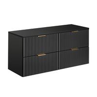 WASCHTISCHUNTERSCHRANK 120.8cm Adriel Mattschwarz - Schwarz, Holzwerkstoff (120.8/59/46cm) - Petits-meubles