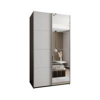 SCHWEBETÜRENSCHRANK 245,5/140/64 2-türig - Silberfarben/Schwarz, Holz/Metall (140/245/64cm) - Abiks Möbel