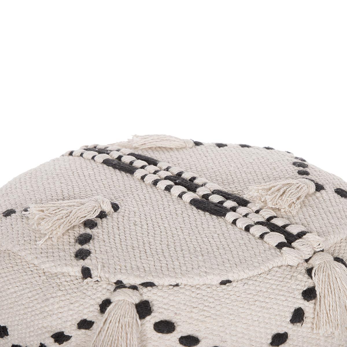HOCKER Thondi 33/33/44 cm - Beige, Naturmaterialien/Textil (33/44/33cm) - Beliani