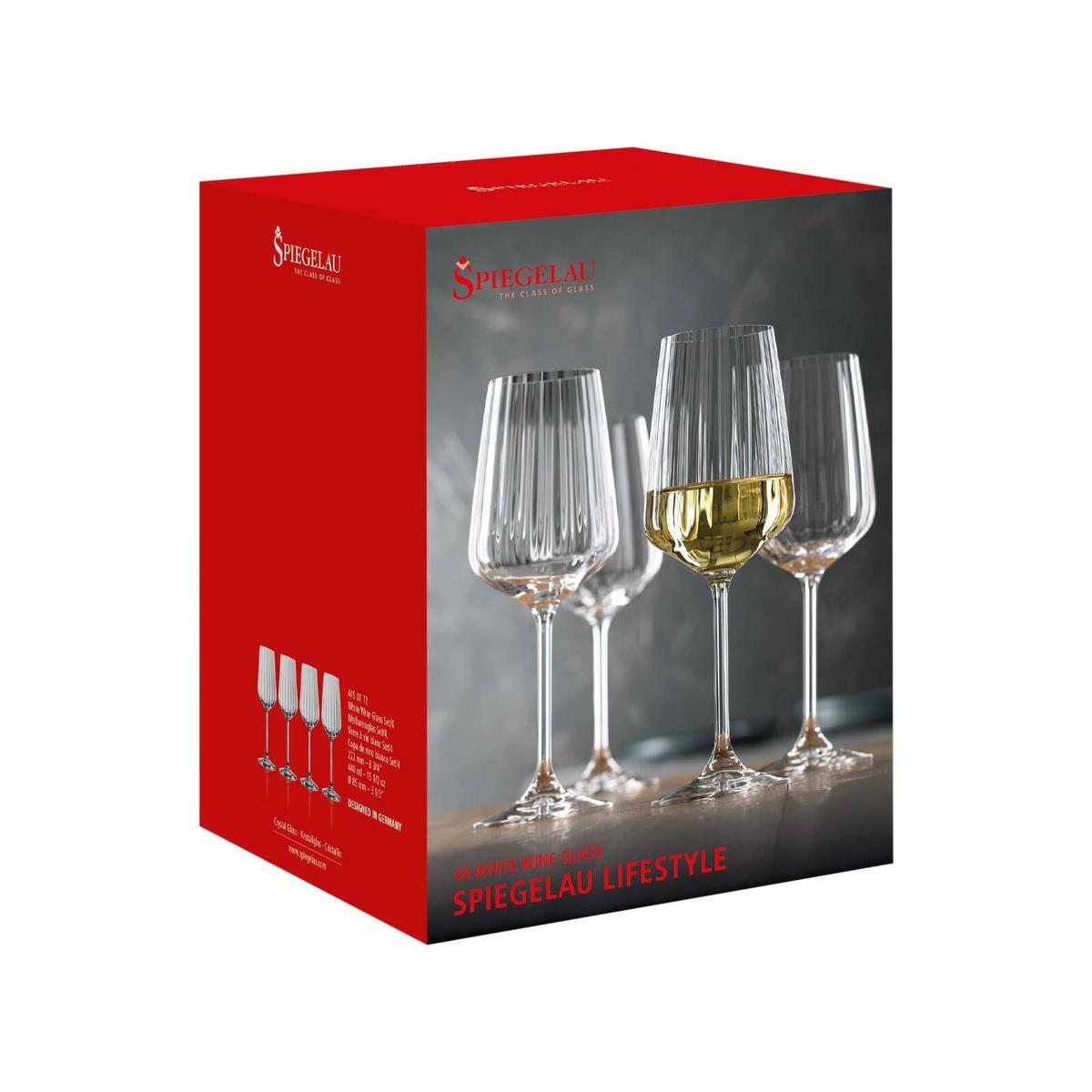 WEISSWEINGLÄSER Lifestyle transparent 440 ml 4er Set - Transparent, Glas (0.44L) - Spiegelau