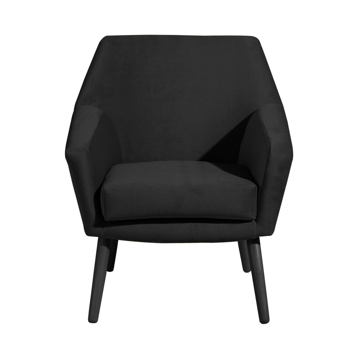 SESSEL Kachka Bezug Samtvelour Buche schwarz / schwarz - Buche Kolonial/Schwarz, Kunststoff (71/81/67cm) - 58aufmkessel