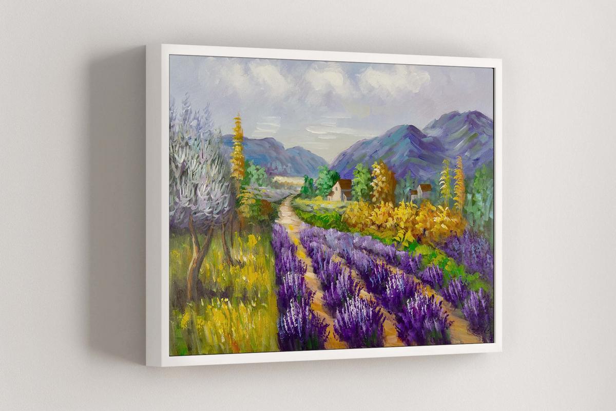 ACRYLBILD HANDGEMALT 90/60 cm - Lila, Holz/Textil (90/60cm) - KUNSTLOFT