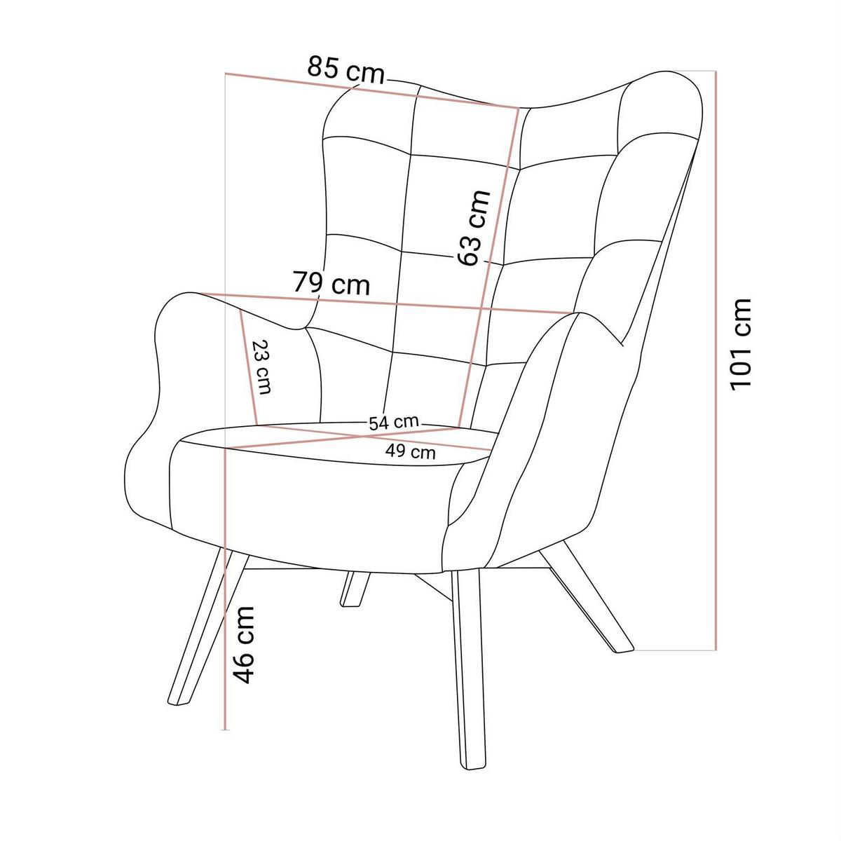 SESSEL SAND mit Buchenbeinen - Buchefarben/Schwarz, Textil (80/105/86cm) - Lookway