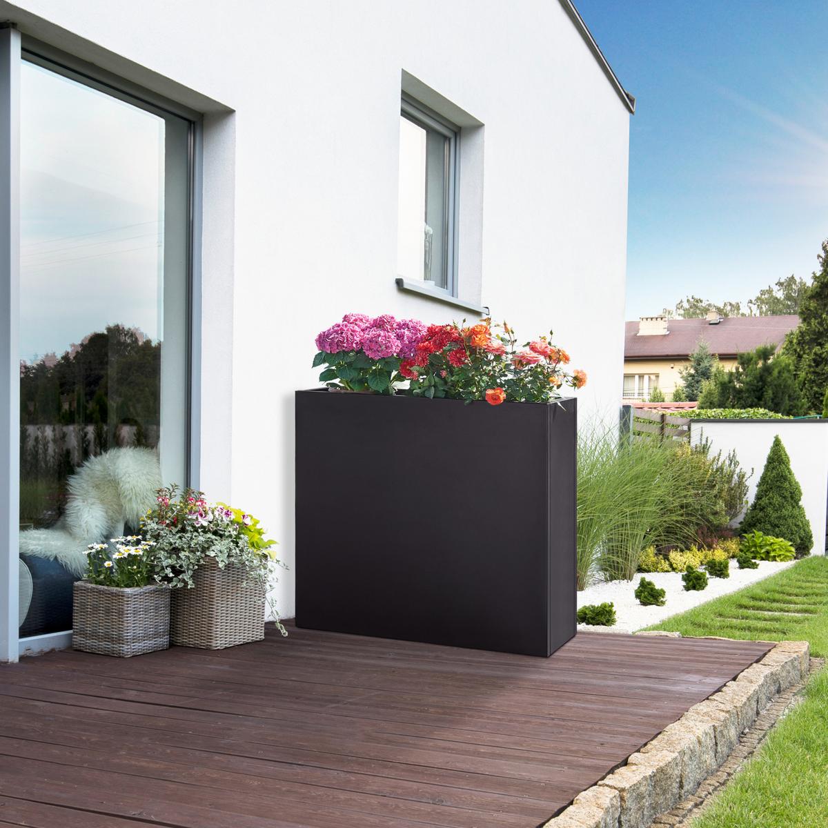 PFLANZKÜBEL Vaargel - Schwarz, Metall (90/82/30cm) - casa.pro