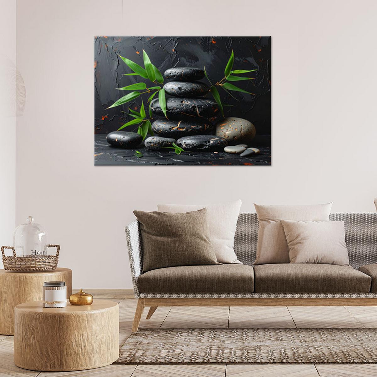LEINWANDBILD Zen und Orientalisch 45x30cm - Schwarz, Textil (45/30cm) - Feeby