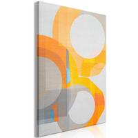 KUNSTDRUCK Grau 40/60 cm - Orange/Grau, Textil (40/60cm) - KUNSTLOFT